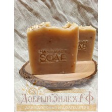Мыло "Нежная овсянка с мёдом" (сварено с нуля на овсяном молоке с домашним медом)